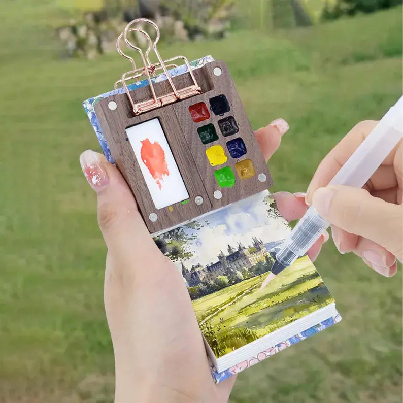 Wooden Travel Portable Watercolor Palette